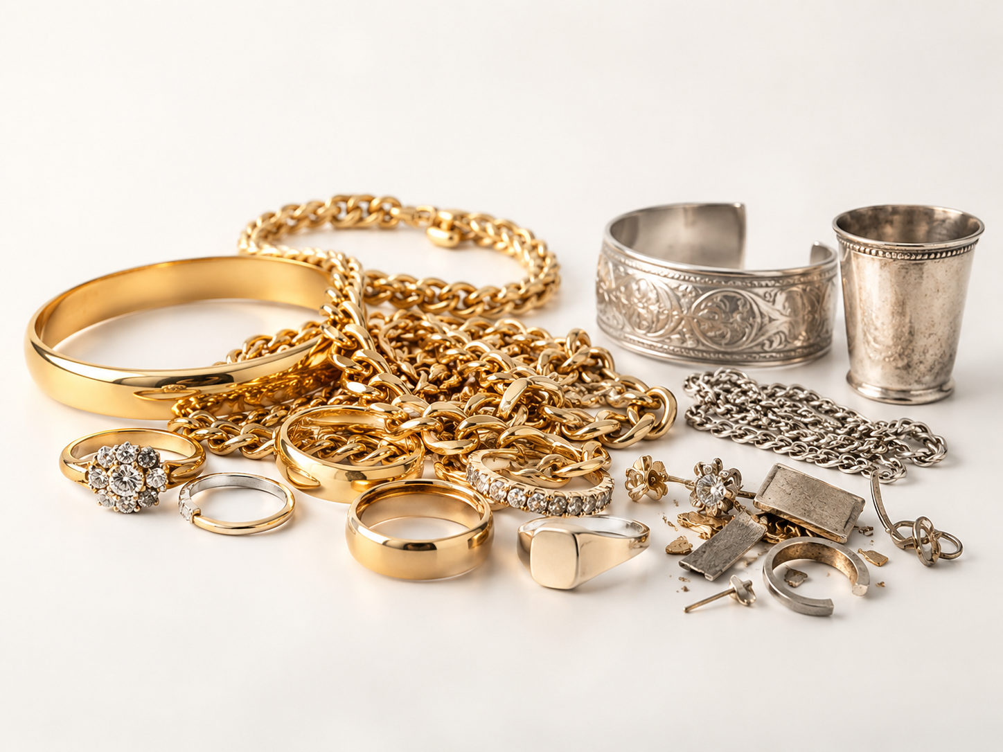 Gold and silver jewelry and precious metals